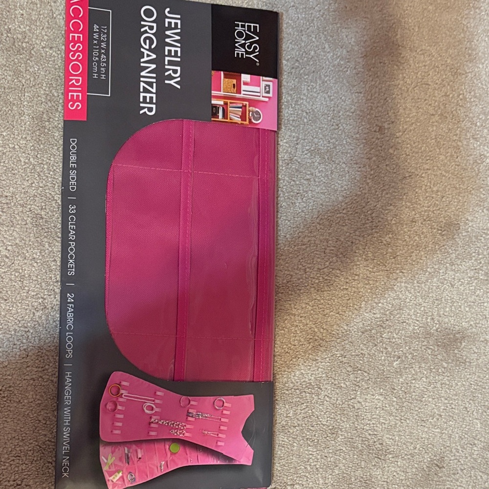 Easy Home Pink Jewelry Organizer